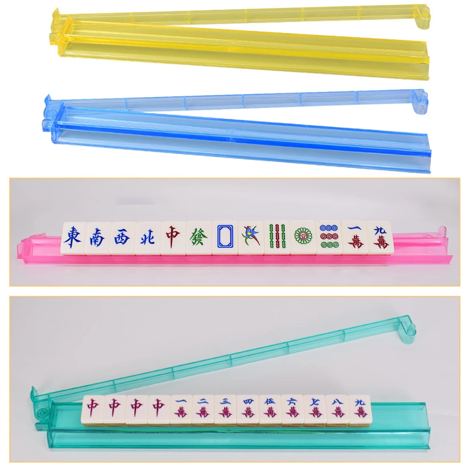 4pcs Mahjong Push Ruler Clear Plastic Material for Board Game Fans Crystal Transparent Tile Pusher Durable Accessories