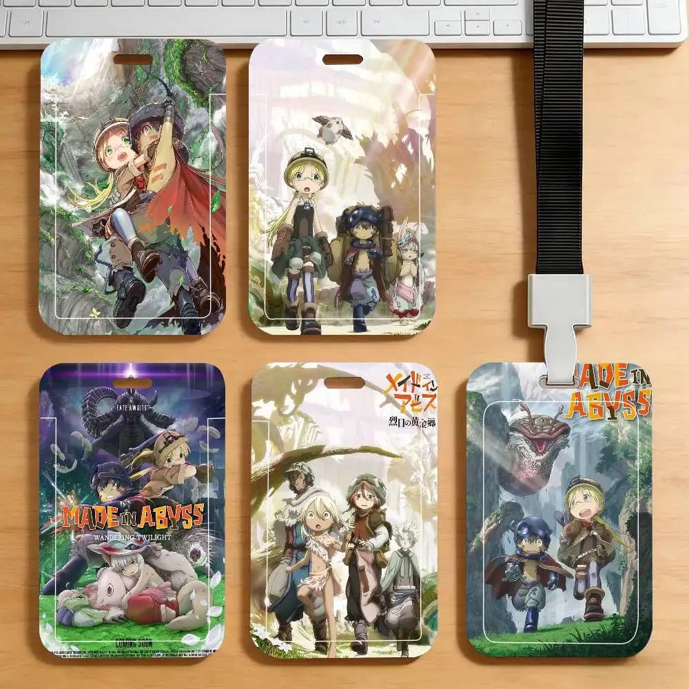Anime Made In Abyss Black Lanyard Card Holders Student Meal Cards And Campus Ids School