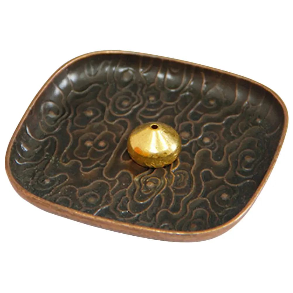 Porta Incenso Quadrato in Metallo da Tavolo, Vassoio per Incenso per Casa, Ufficio, Camera da Letto, Sauna, Diffusore di Aromi Rilassante, Censer Decorativo