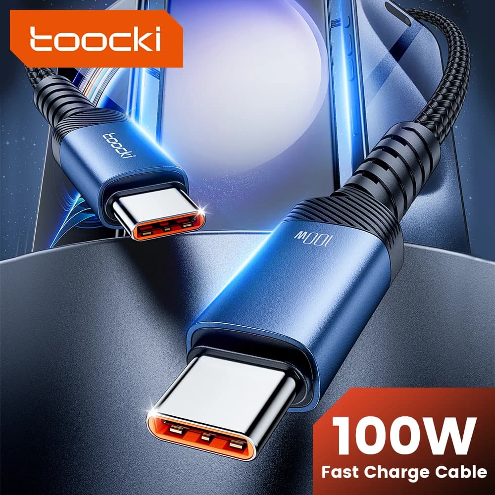 Toocki Type C to Type C Cable 100W PD Fast Charging Charger USB C to USB C Cable For Xiaomi POCO F3 Realme Macbook Samsung iPad