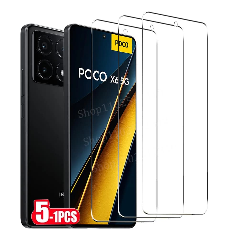 1-5 pezzi protezione dello schermo per Poco X6 X5 X4 X3 NFC M6 M5 M4 Pro 5G vetro temperato per F6 F5 F3 F4 GT Pro C65 C40 vetro protettivo
