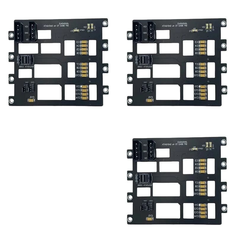 Solid 3X SAS/SATA Hard Disk Backplane For Nas Storage Server 6Gbps SFF8643 To 4-Bay HDD SSD Adapter Large 4D Power Supply