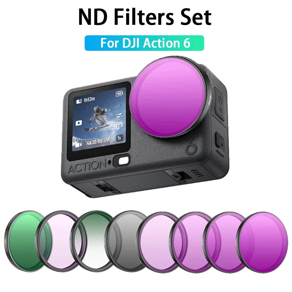 Kit di filtri per lenti UV CPL ND, protezione polarizzante in vetro ottico HD per DJI Osmo Action 6, accessori per fotografia con action camera