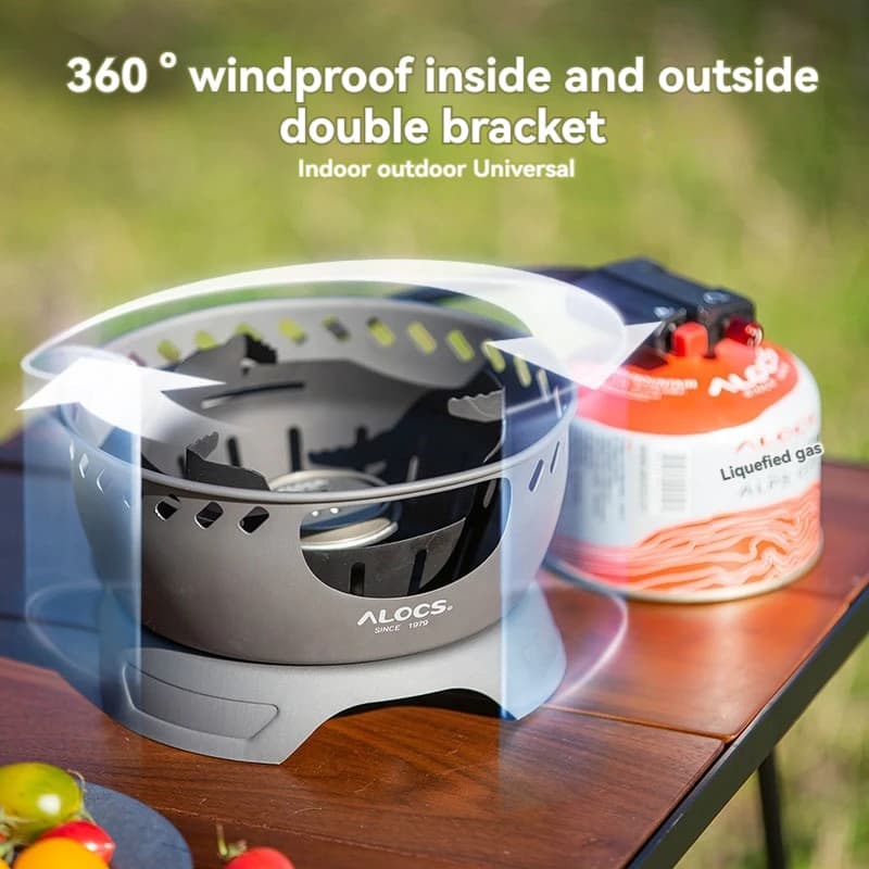 Alocs outdoor gas cooker, windproof camping water cooker and ferocious fire, card stove, small green stove, portable equipment