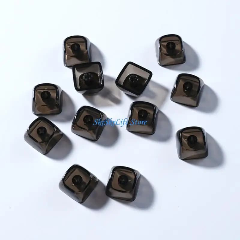 E65E 10PCS Mechanical Keyboard Blank Keycap Set 1U MOA Profile, Clear Accent Keycaps with Stem Mount