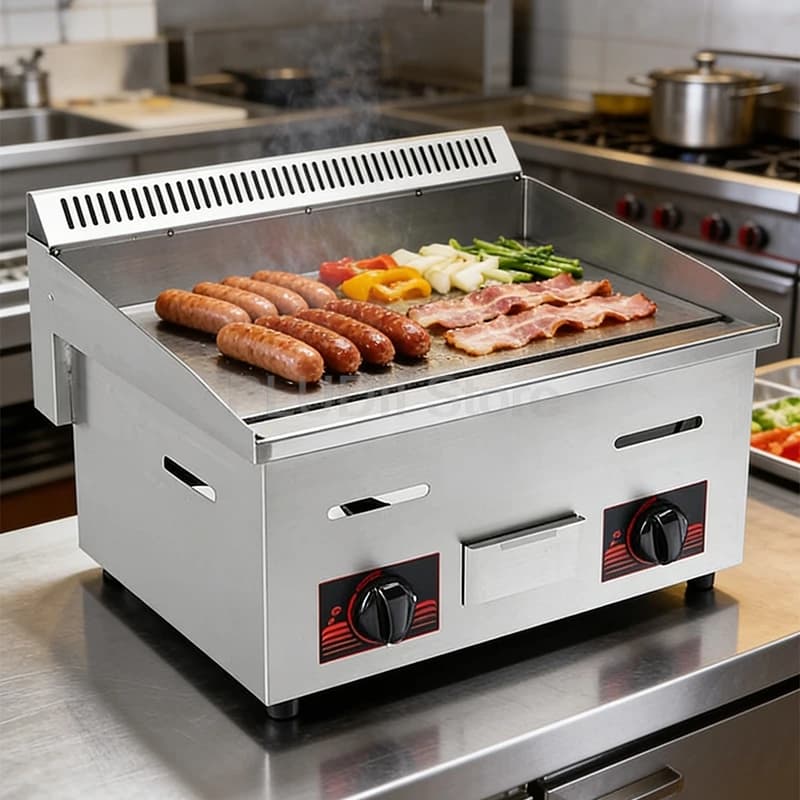 Griglia commerciale Gas Pancake forno bistecca fritta piastra di ferro riso fritto calamari alla griglia Gas Cold Noodle Sheet torrefazione stallo