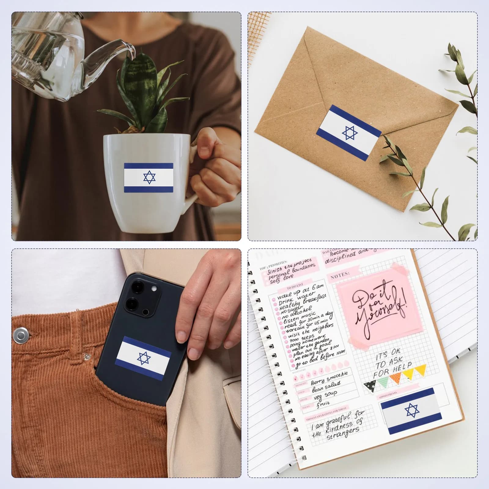 Adesivi per Scrapbook, Decalcomanie per Diari, Adesivi Estetici per Bottiglie d'Acqua, Design Vibrante e Duraturo, Facili da Applicare