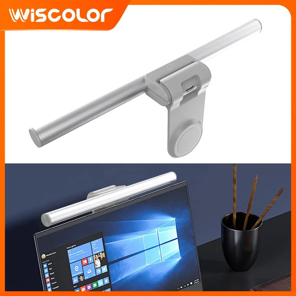 Luminous Monitor Bar Suspended Lamp Dimmable with Laptop Timer LED Lighting from Desk with Touch Control Office Accessories