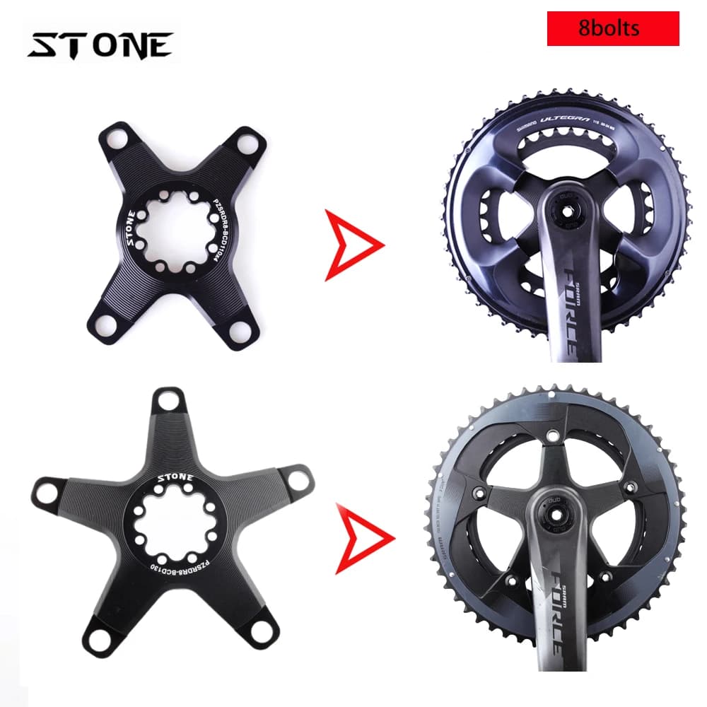 STONE 7075 manovella Spider Arms FORCE RED RIVAL Axs QUARQ 8 bulloni converti in BCD110 BCD130 manovelle a 4 o 5 bracci
