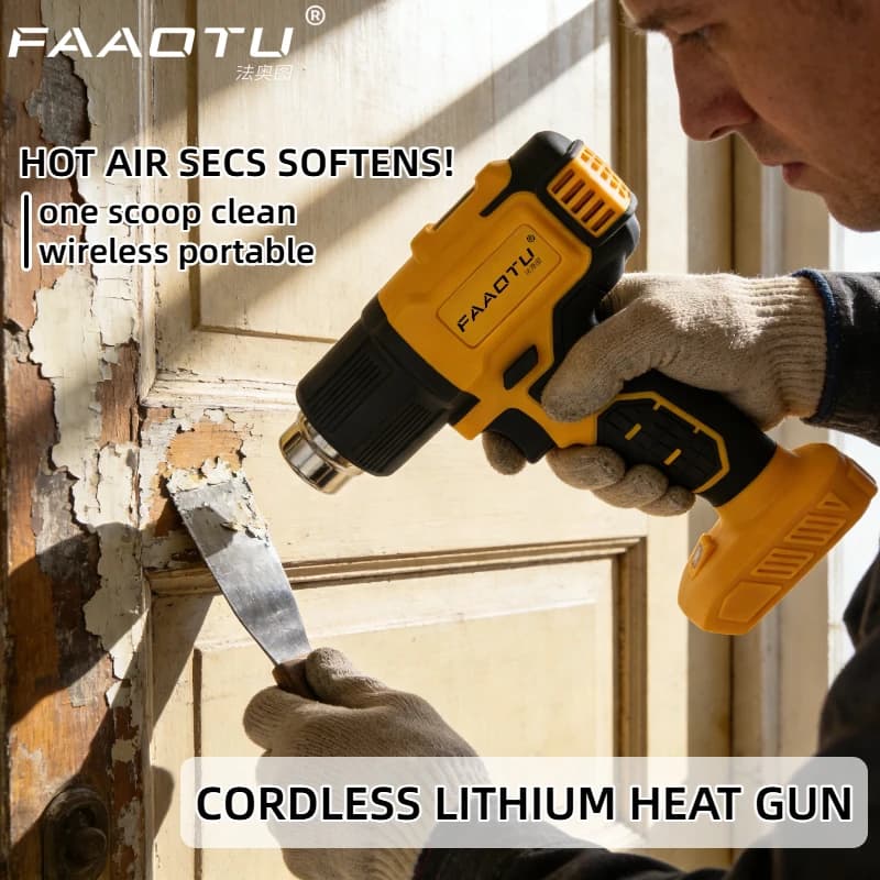 Pistola Termica Cordless FAAOTU DCE530N 20V, Soffiatore Termico ad Alta Potenza per Saldatura, Strumento per Termoretrazione Compatibile con Batterie Dewalt