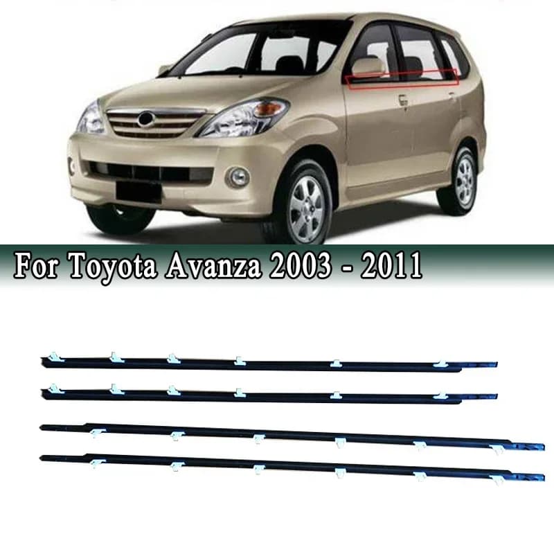 4 pz Finestra Guarnizioni Porta Laterale Modanatura Gomma Trim Cinture di Tenuta Per Toyota Avanza 2003 - 2011 Finestra di Vetro Stampaggio