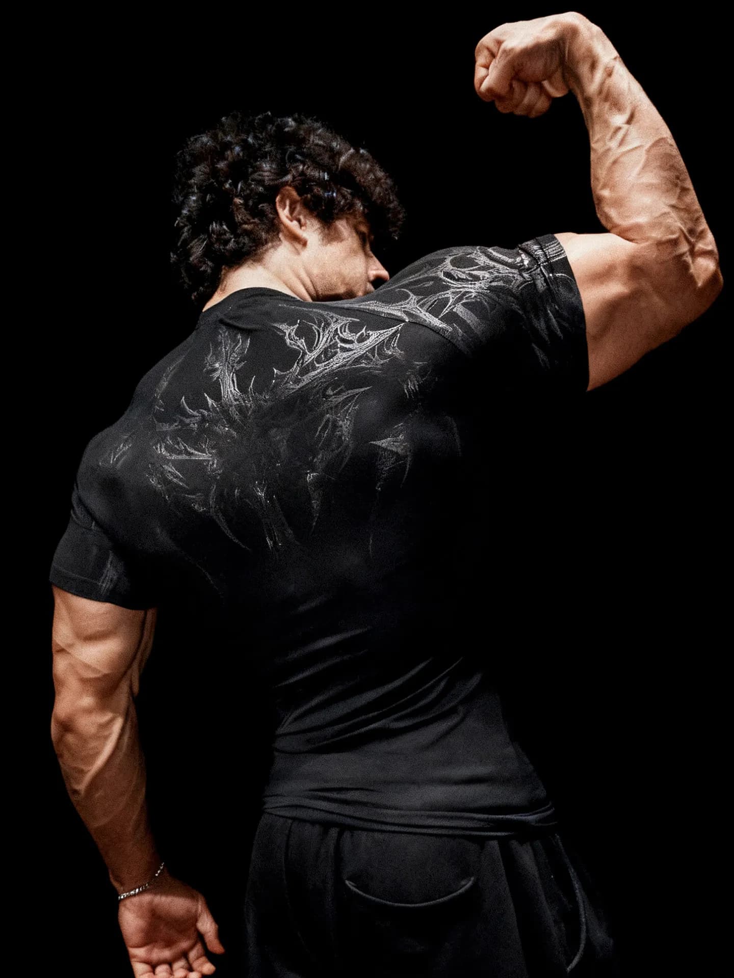 T-shirt da uomo a maniche corte Gothic Battle Axe, ad asciugatura rapida, elasticizzata, per fitness e sport estivi, con polsini a compressione stretta