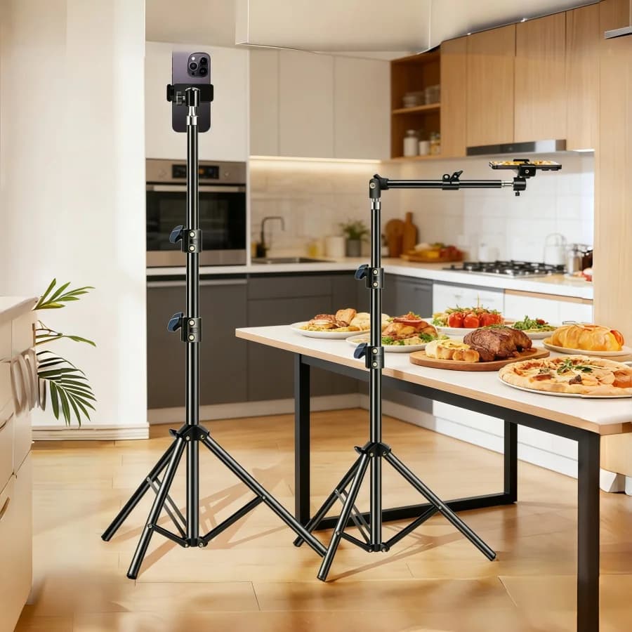 Mobile Phone Stand Floor Tripod Horizontal Overhead Telescopic Tripod Outdoor Live Broadcast Photo Video Universal Camera Stand