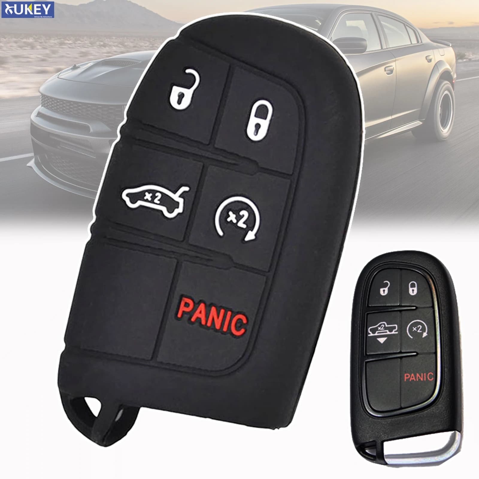 Per Dodge Ram Charger Journey Durango Jeep Grand Cherokee Chrysler Custodia per chiave in silicone Custodia per telecomando Custodia senza chiave