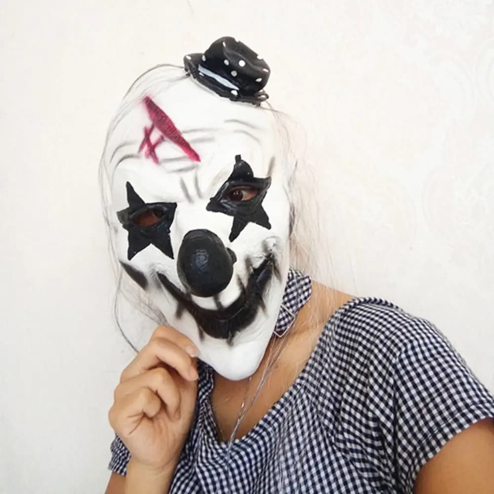 Maschera a pieno facciale in lattice di Halloween Testa completa di Halloween Maschera da clown di Halloween Cosplay Dress Up Maschera da Joker Party Stage Prop