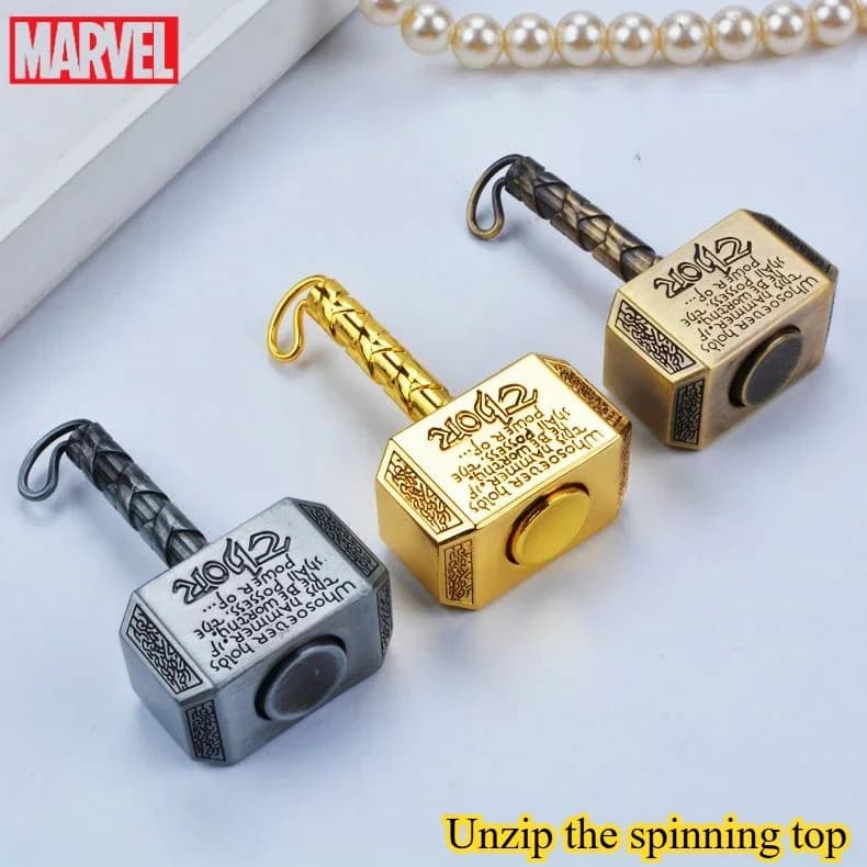Marvel creativo martello di Thor fidget spinner giocattolo antistress The Avengers accessori per zaino con ciondolo portachiavi rotante in metallo