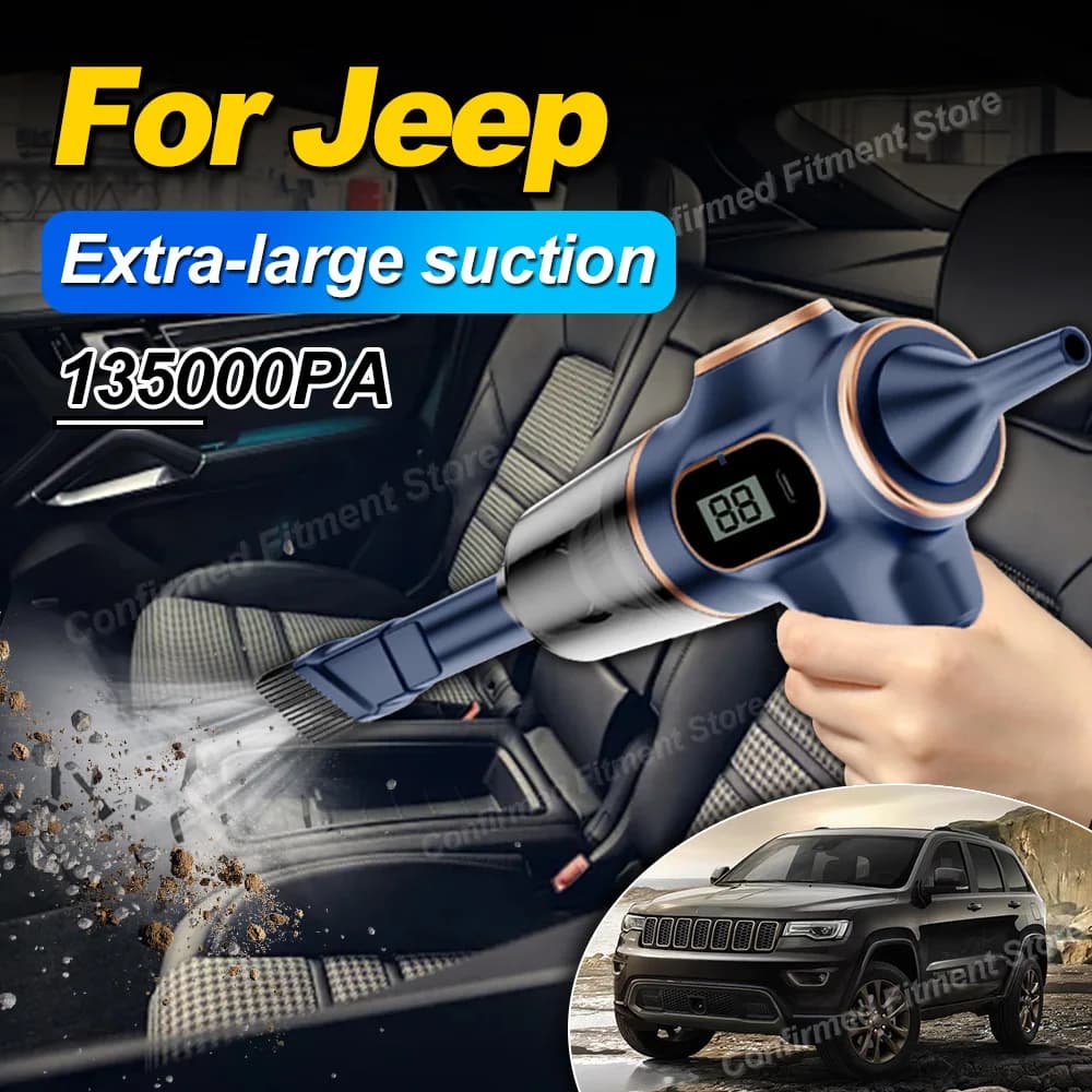Aspirapolvere portatile senza fili per veicoli da auto ad altissima potenza per Jeep Commander Wrangler Liberty Grand Cherokee