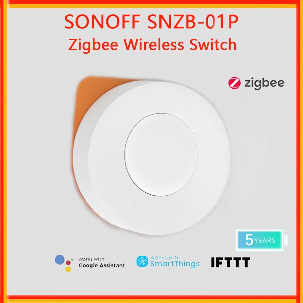 SONOFF SNZB-01P Wireless Zigbee Switch with Custom Button, Alexa Routine Trigger, Emergency Button, Intelligent Domotic Module