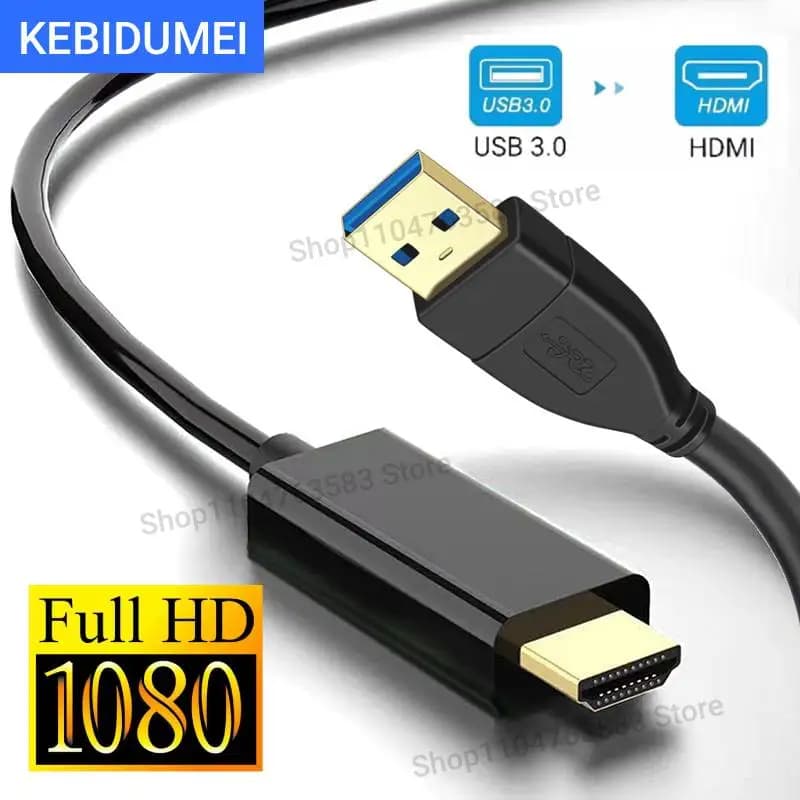 USB 3.0 compatible cable to HDMI from 1.8 M HDMI USB 3.0 USB HDMI Converter Video Monitor Cable for 1080P Projector for Portable PC Projector