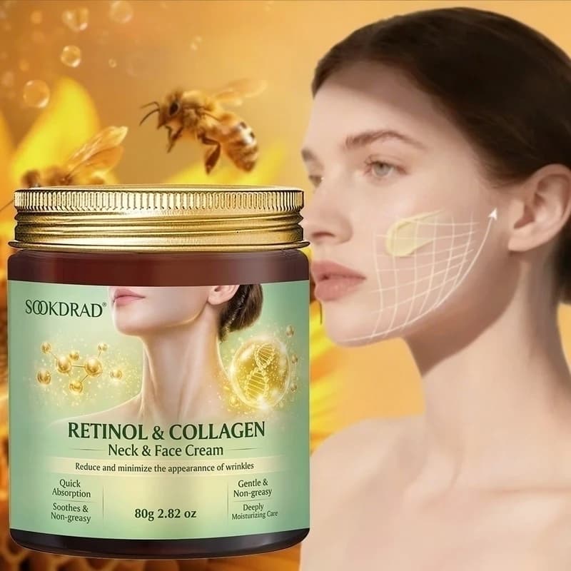 Crema viso e collo al retinolo e collagene, assorbimento rapido, non grassa, 80g, per tutti i tipi di pelle, uso quotidiano, uomo donna