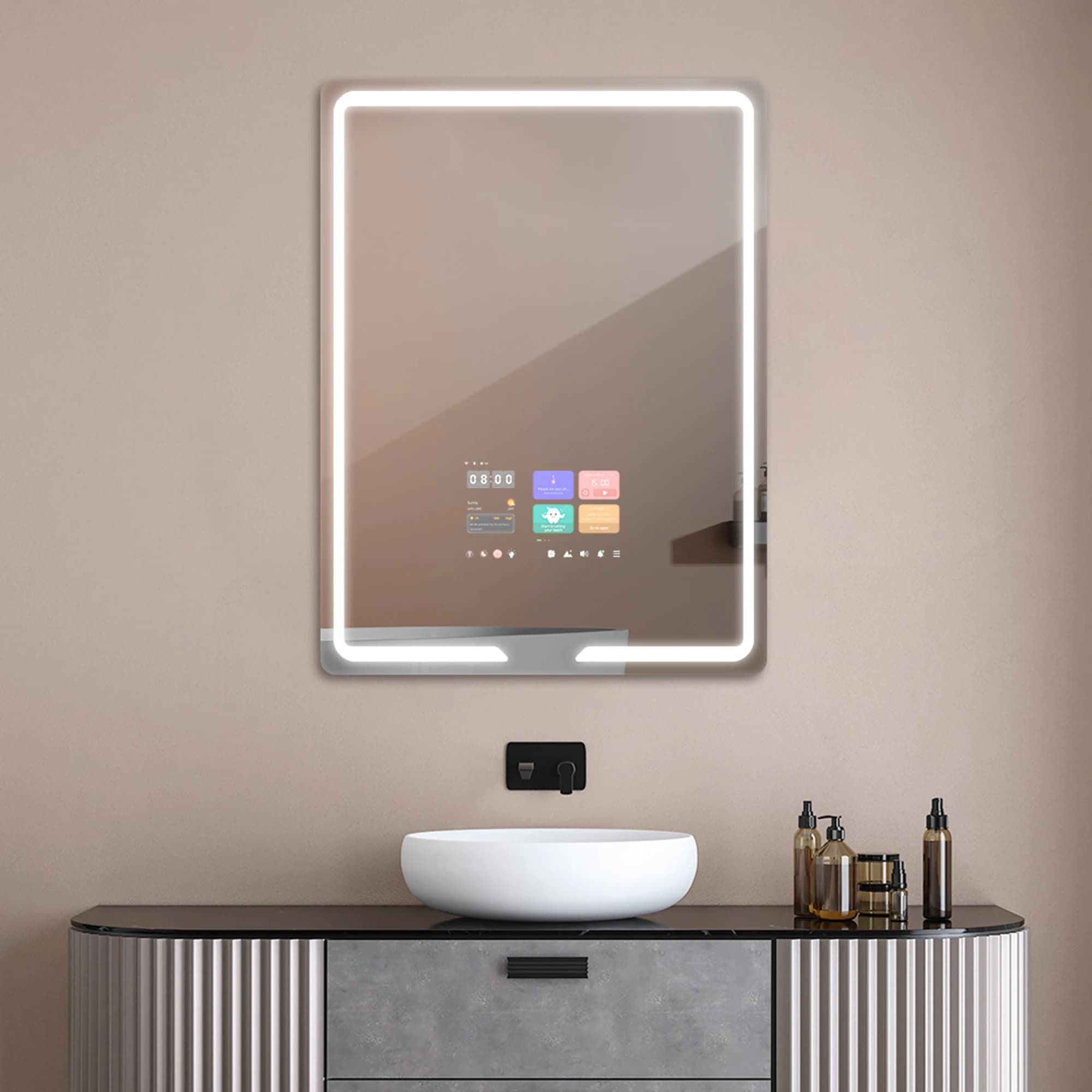 Sophia 2025 NUOVA tendenza Android Bluetooth Specchio musicale Disappannante Bagno Impermeabile Luce diretta LED Smart Magic Specchio TV