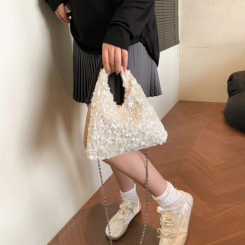 Cross-border personalized trend sequined handbag women's 2026 new shoulder bag European and American fashion chain crossbody women's bag