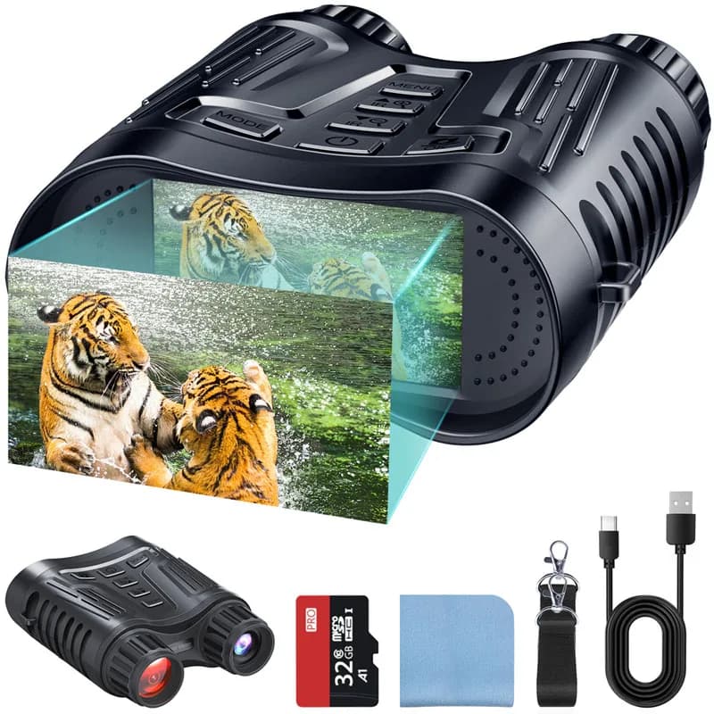Binocolo 4K Occhiali per la visione notturna con zoom digitale 8X, display da 3,2" con batteria da 2600 mAh per la decorazione domestica