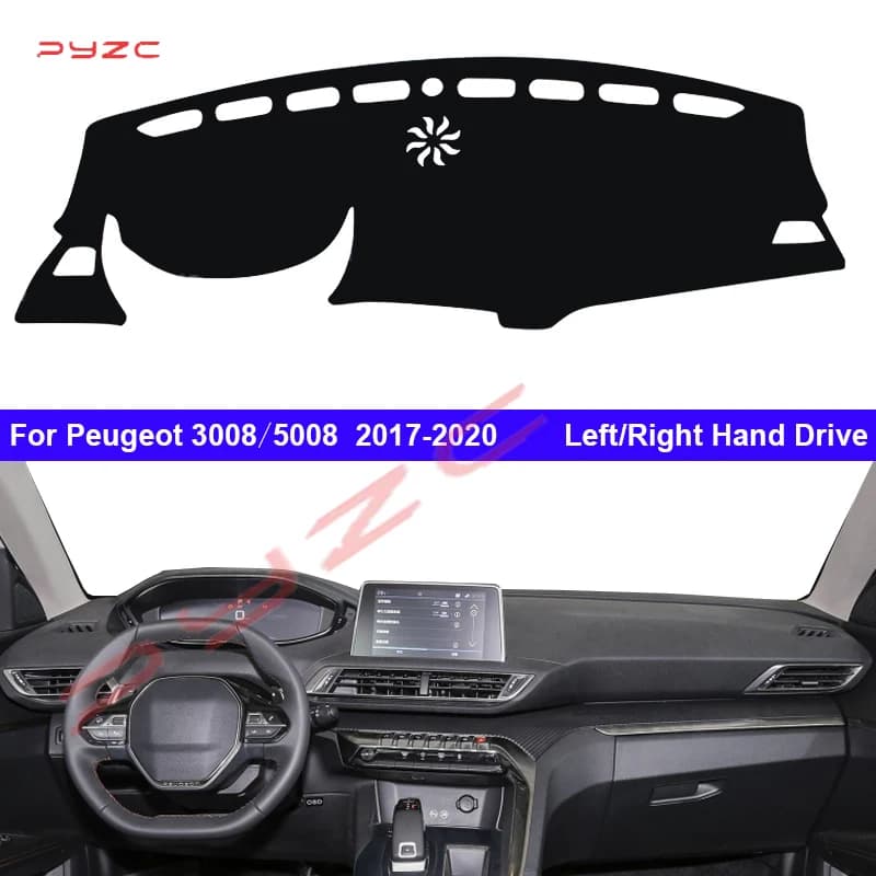Car Inner Dashboard Cover For Peugeot 3008 5008 2017 - 2020 Auto Dash Mat Carpet Sun shade Dashmat Rug Cushion 2018 2019