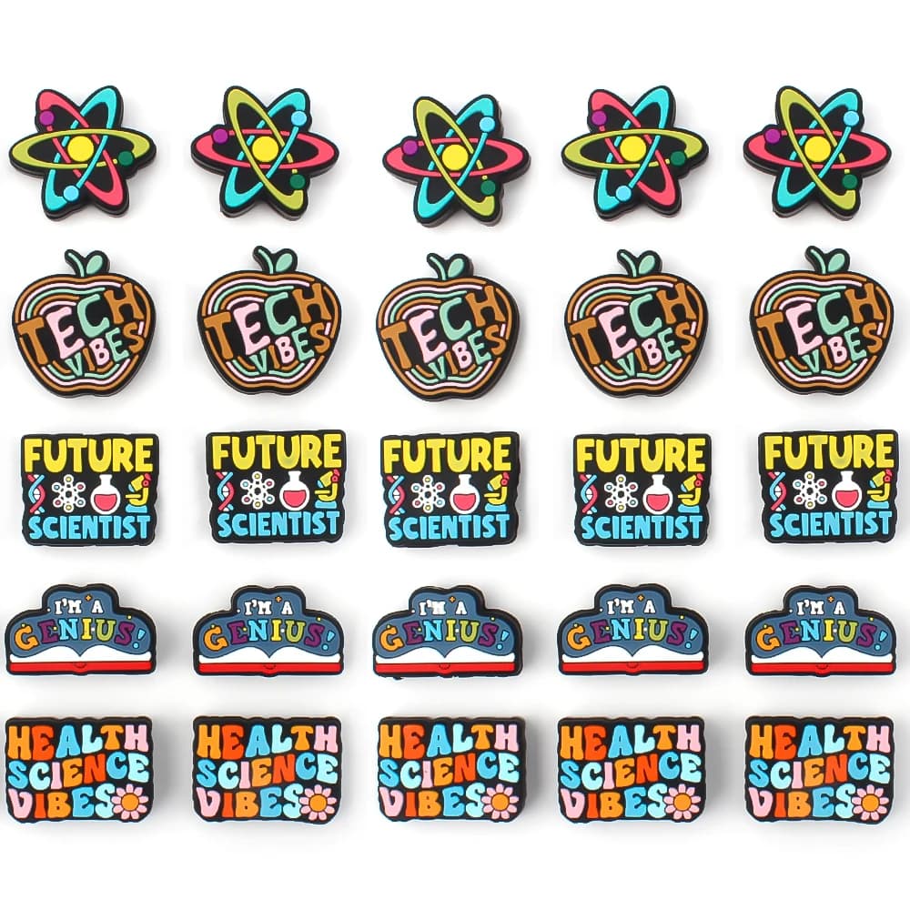 5/10pcs Focal Silicone Beads Tech Vibes Science Cartoon Beads for Jewelry Making KeyChain DIY Necklace Bracelets Accessory