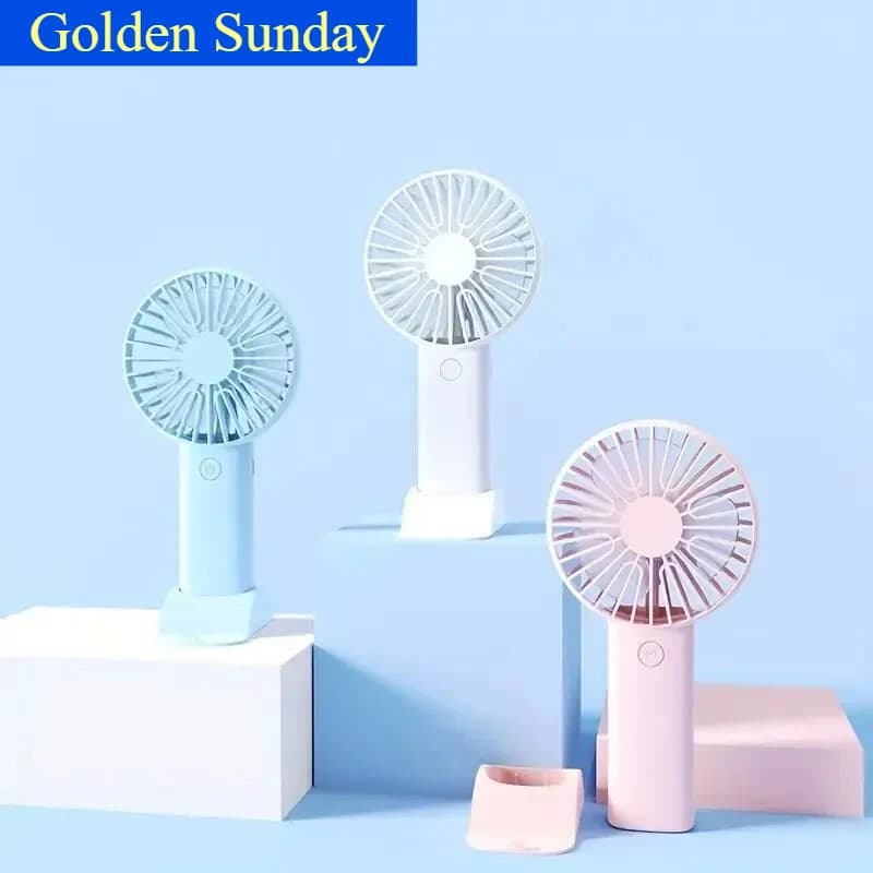 Mini ventilatore portatile con ricarica USB Piccolo ventilatore da tavolo con supporto per telefono cellulare Piccolo ventilatore esterno portatile e semplice