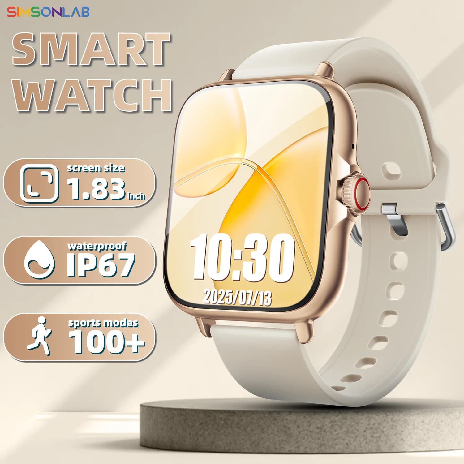 Nuovo Smartwatch 2026 con Chiamate Bluetooth, Display da 1,83 Pollici, Monitoraggio della Salute, per Uomini e Donne, Compatibile con Android e iOS, Idea Regalo