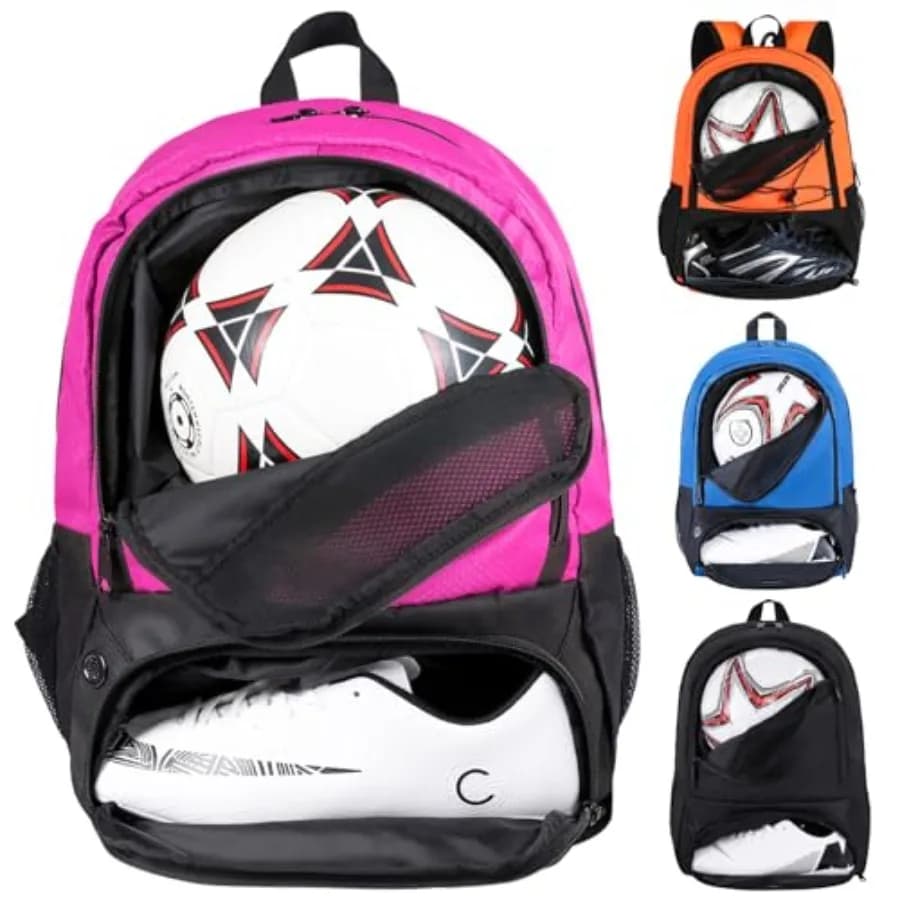 Soccer Bag-Backpack for Soccer, Backpack for Football and Volleyball and Handball, Sports Bag with Separate Cleat