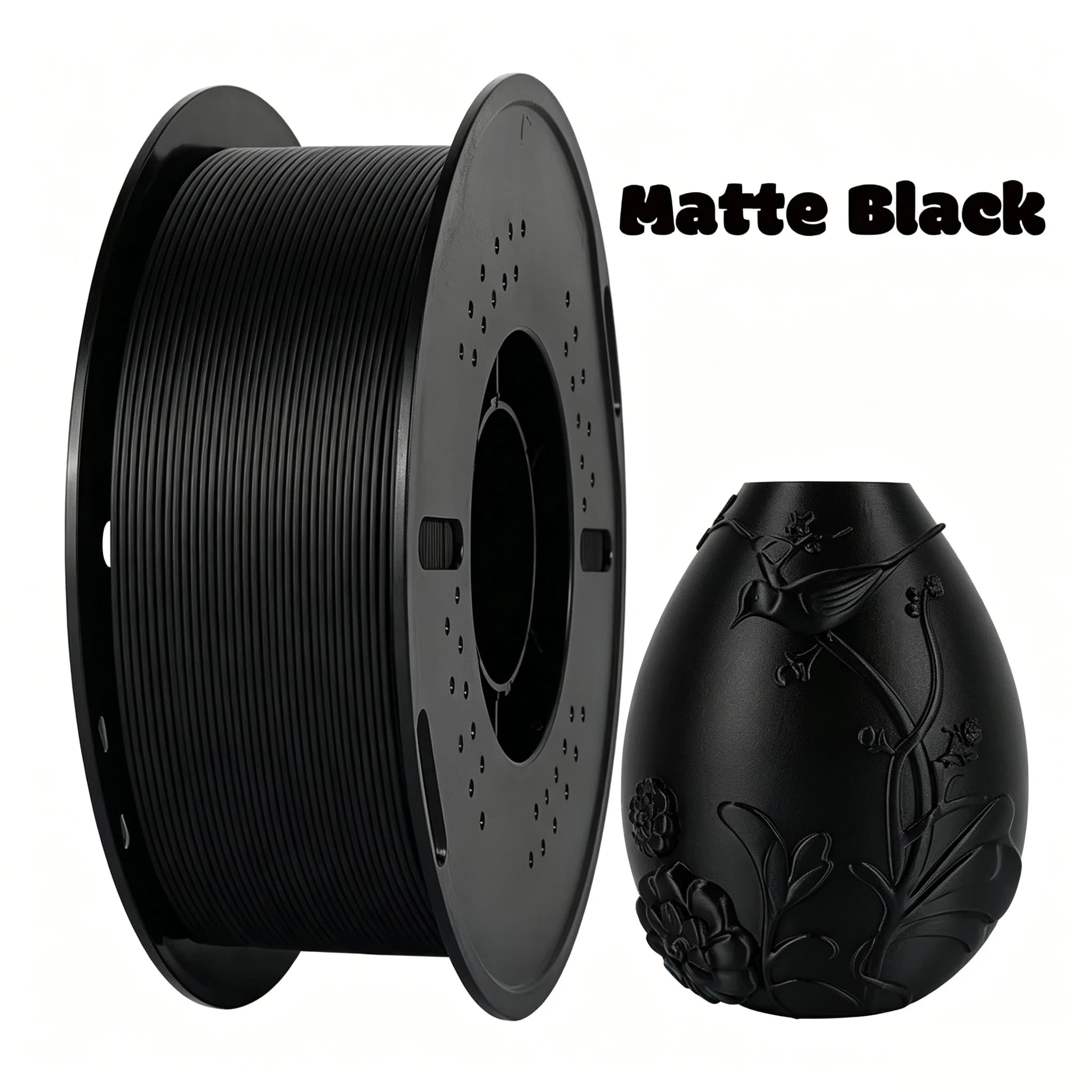 Filamento PLA Nero Opaco Viola da 1kg, 1.75mm, Alta Resistenza, per Stampa 3D, Compatibile con la Maggior Parte delle Stampanti FDM, 1KG 2.2lb