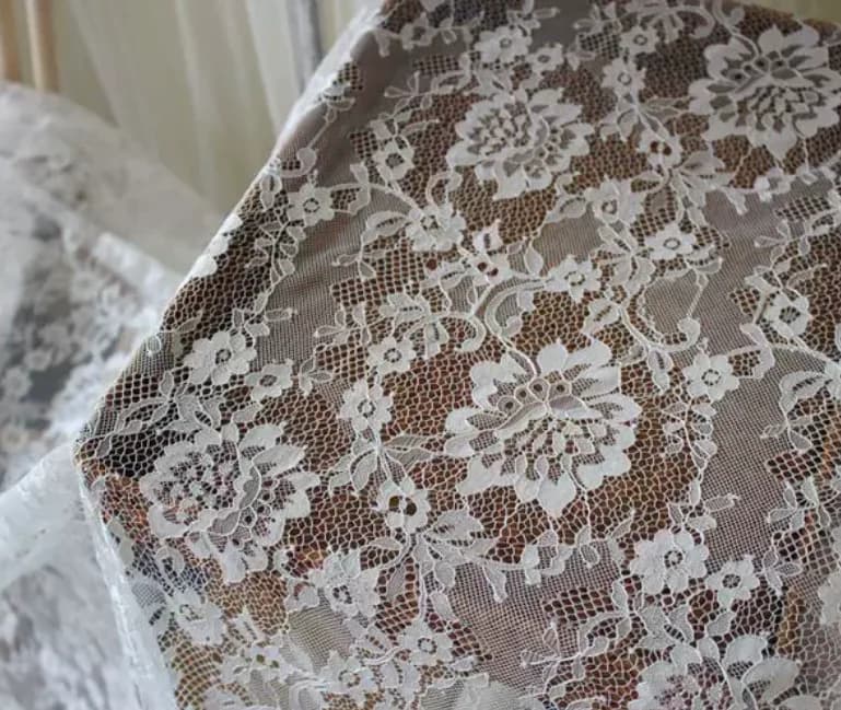 1.5MX1.5M.Cotton Eyelash Lace Fabric French Rope Embroidery . DIY Sewing Dress Curtain Tablecloth