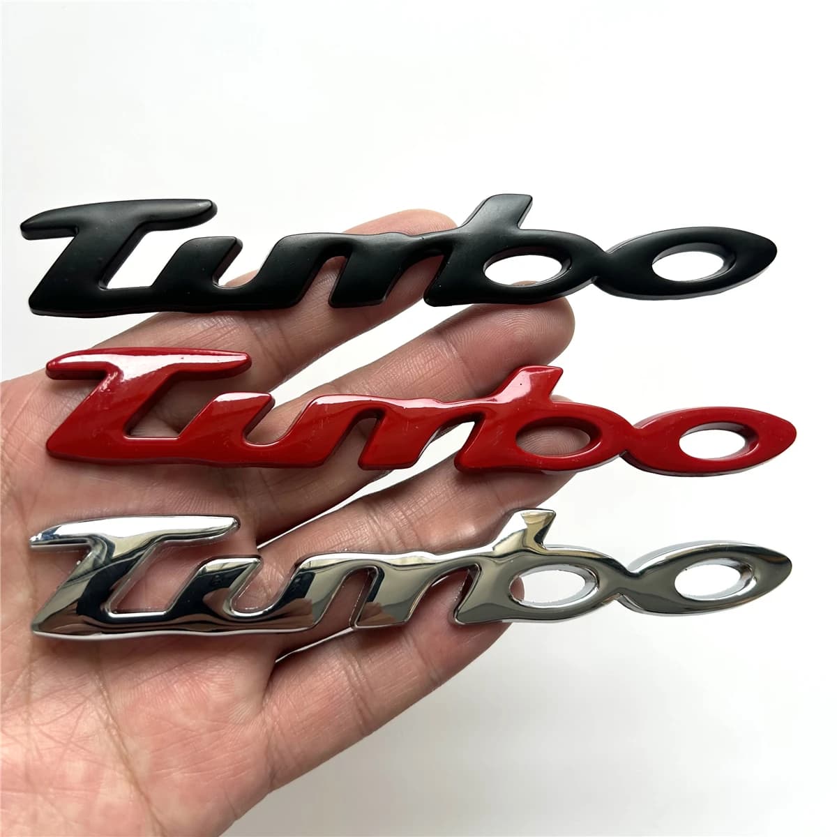 Decalcomanie per adesivi con distintivo dell'emblema dell'auto parafango laterale del bagagliaio posteriore dell'auto TURBO in metallo 3D