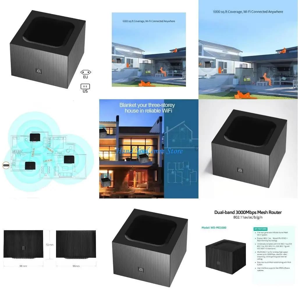 H37F Routing WiFi 6 Mesh Sistema WIFI 5G+2.4G Doppie bande Gigabit WiFi a banda larga
