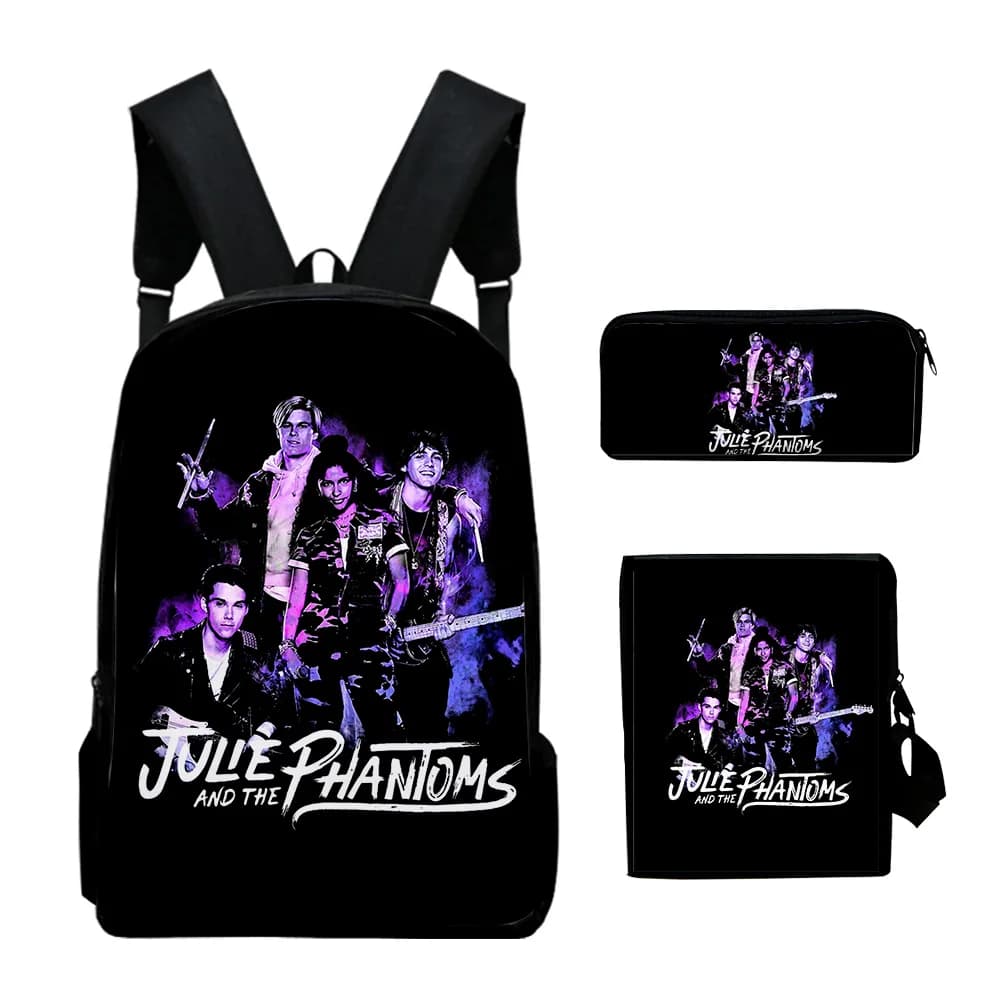 Classic Julie and the Phantoms 3D Print 3pcs/Set pupil School Bags Laptop Daypack Backpack Inclined shoulder bag Pencil Case