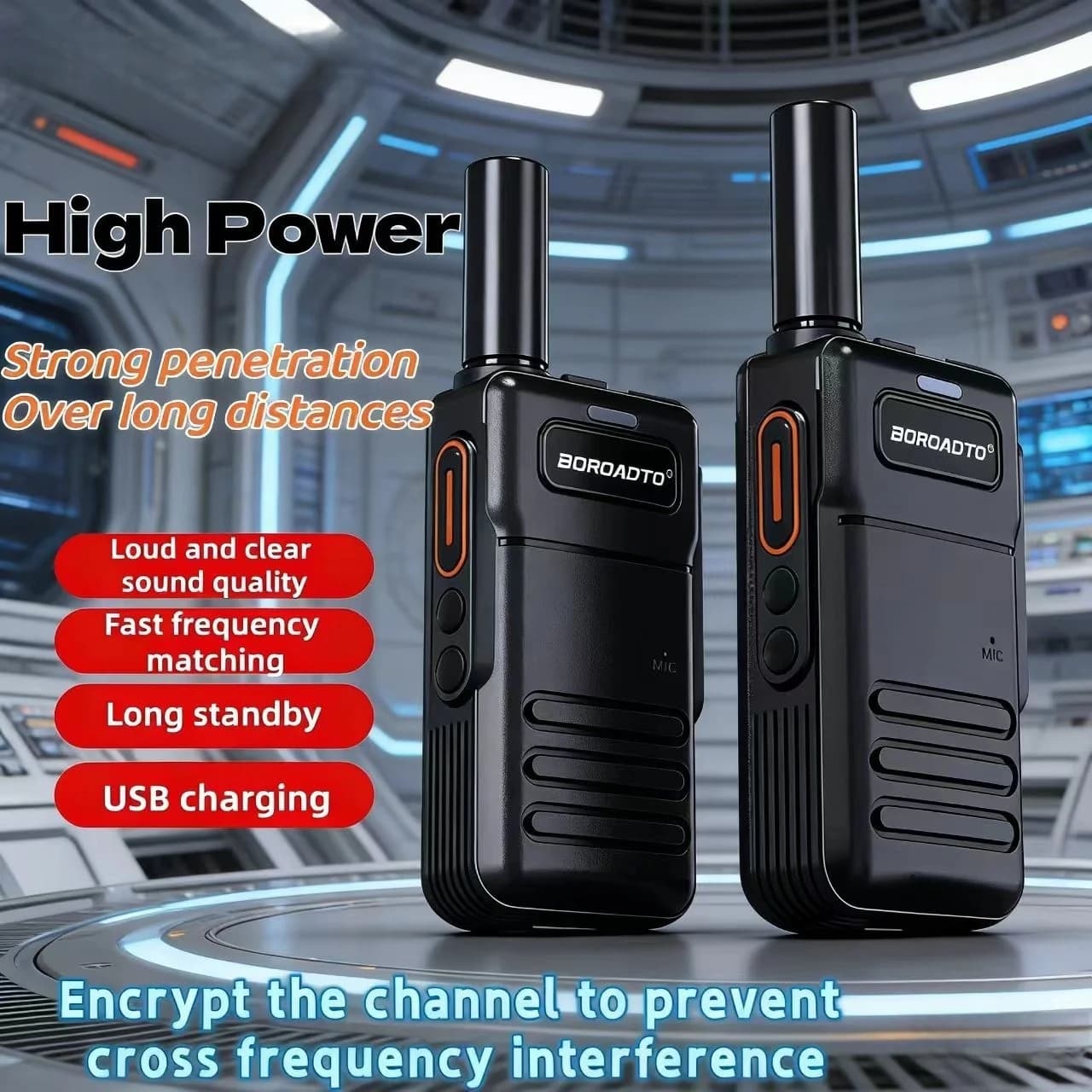 Walkie Talkie Portatile Mini Motolola, Facile da Usare, Lunga Autonomia, Radio Bidirezionale per Negozi, Hotel, Pattuglie di Quartiere, COD