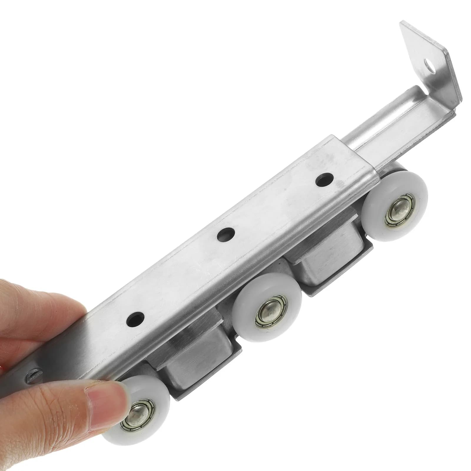 Kit per Porta Scorrevole in Legno con Sistema di Binari in Ferro Resistente, con Rullo Ferma e Guida a Pavimento per Cucina, Dispensa, Bagno