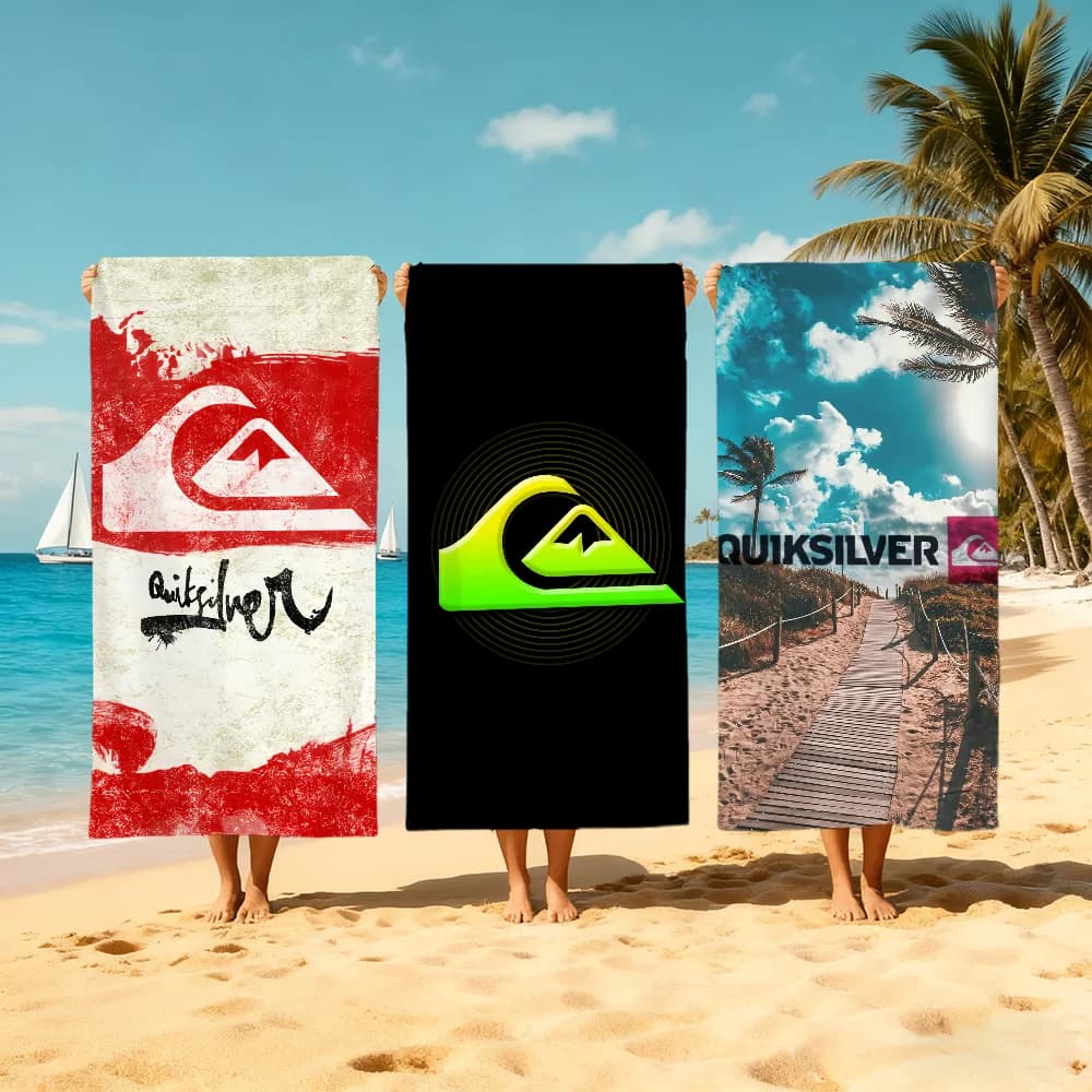 Asciugamano di lusso con logo Q-QuiksilverS-S, asciugamano da spiaggia ad asciugatura rapida, morbido, da piscina, regalo per viaggi, palestra, doccia, campeggio, sport