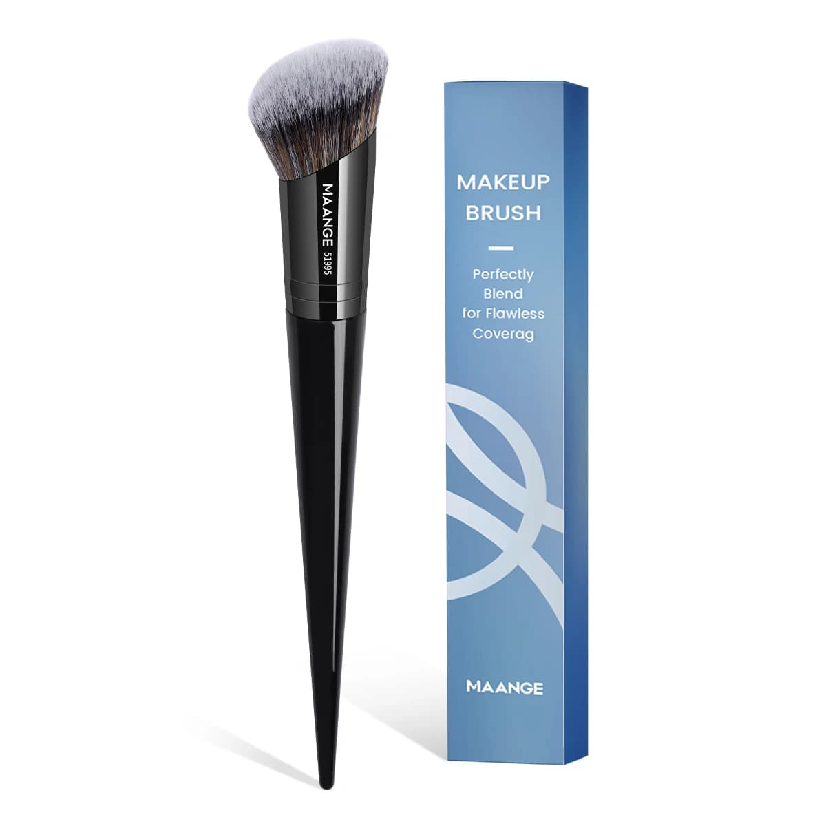 MAANGE Pennello per trucco con angolo superiore Pennello per contorno Fondotinta in polvere Cosmetici Miscelazione Setole morbide Delicato sulla pelle per il regalo da viaggio