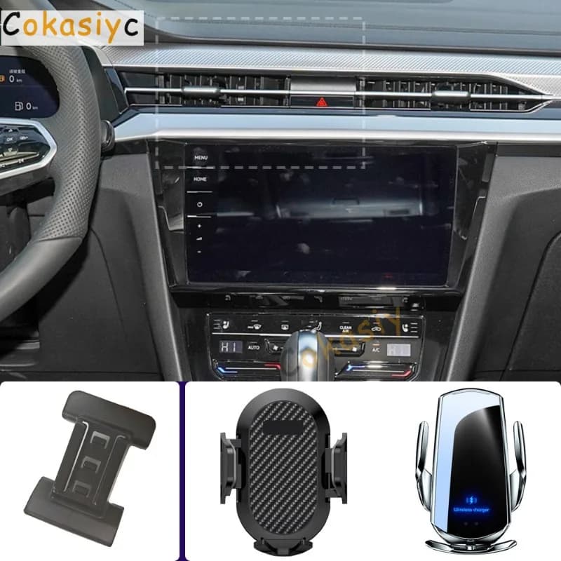 Supporto per telefono da auto per Volkswagen VW CC 2021 2022 2023 Supporti per cellulari Base fissa speciale per ricarica wireless per auto Accessori