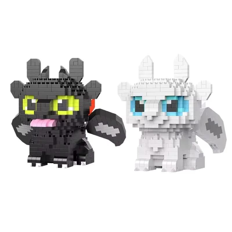 Mini Drago Mecha Nero Senza Denti Night Rage, Set Educativo di Blocchi Assemblabili, Giocattolo per Bambini, Regalo di Compleanno e Halloween