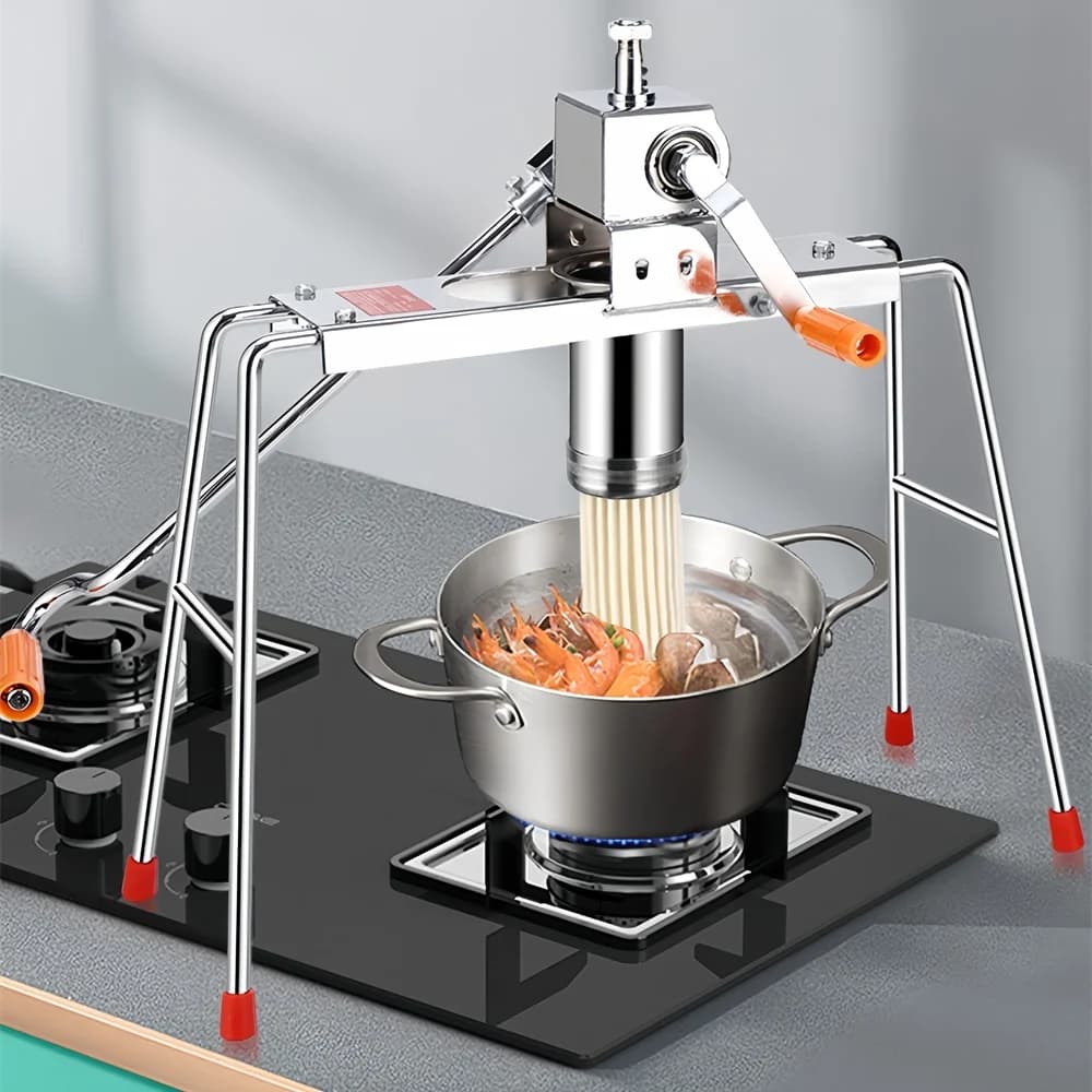 Macchina Manuale per Pasta con 10 Stampi, Pressa per Noodle Rotondi, Macchina Manuale per Pressatura Pasta