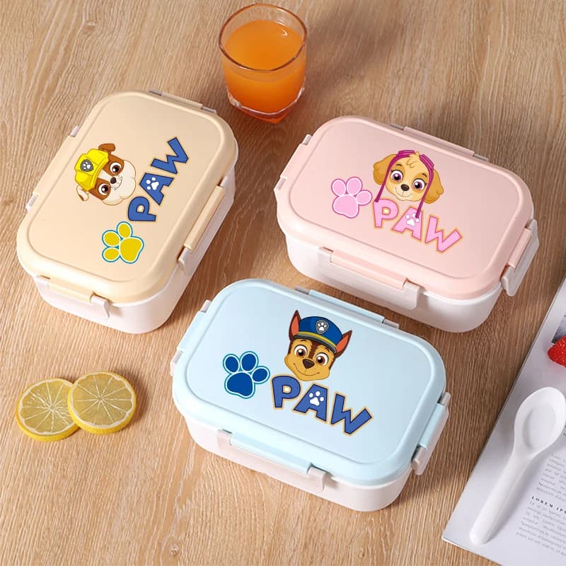 PAW Patrols Lunch Box per Studenti, Portatile, per Bambini e Bambine, Contenitore per Alimenti con Scomparti, Scatola per Toast, Tema Anime Cartoon