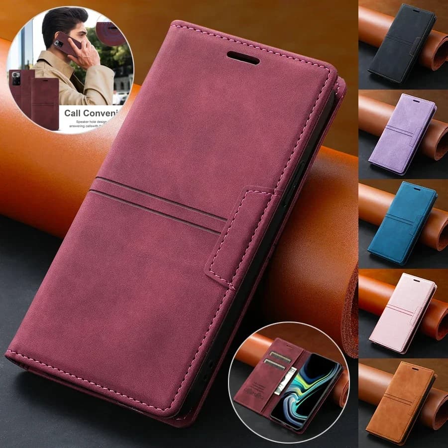 Portafoglio Custodia in pelle con vibrazione magnetica per Xiaomi 15T 14T 13T 13 Lite 12T 11T Mi 11 Lite Poco C75 M7 Pro C65 X6 X5 F5 M5s F3 X3 NFC