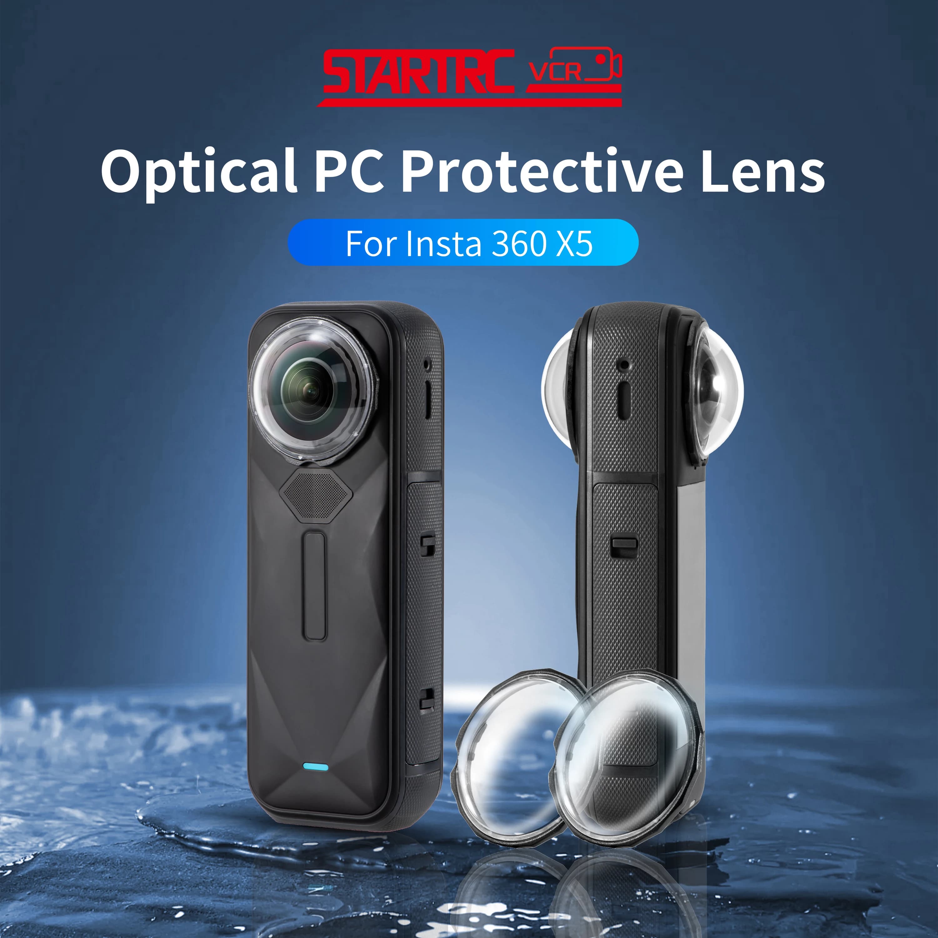 Protezione per obiettivo Premium per Insta360 X5 Copertura protettiva per obiettivo in vetro temperato ad alta trasparenza Accessori antigraffio per fotocamera