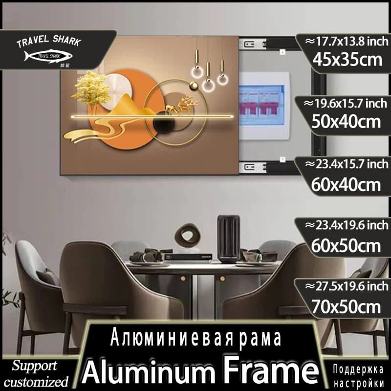 Travel Shark Nordic Electric Meter Box Decor Wall Art Mural Poster Print image with frame Living room Decor Punch
