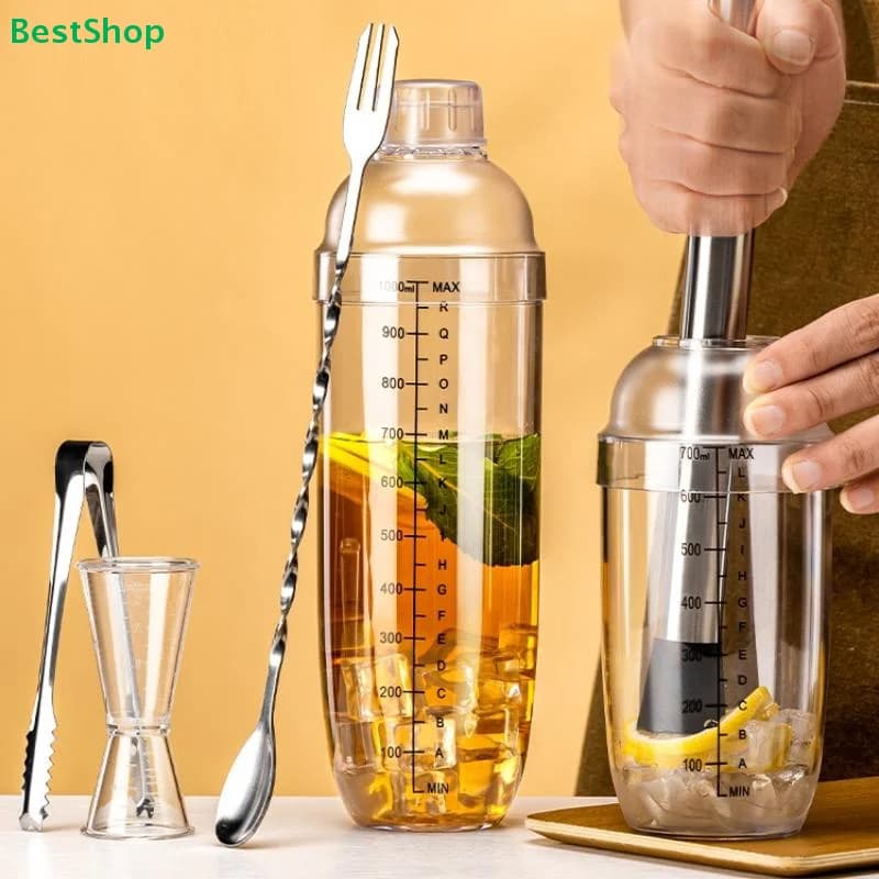 ✍ Set da 3/5/7 pezzi per cocktail: Shaker e misurino jigger per miscelare bevande, strumenti per bartender e bar domestico