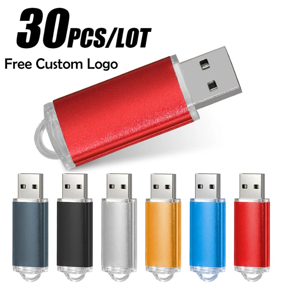30PCS USB Free Custom Logo Usb Stick 2. 0 memoria stick memory Flash Drive Pendrive Flash Drive Pen Drive 4GB 8GB 16GB 32GB 64GB